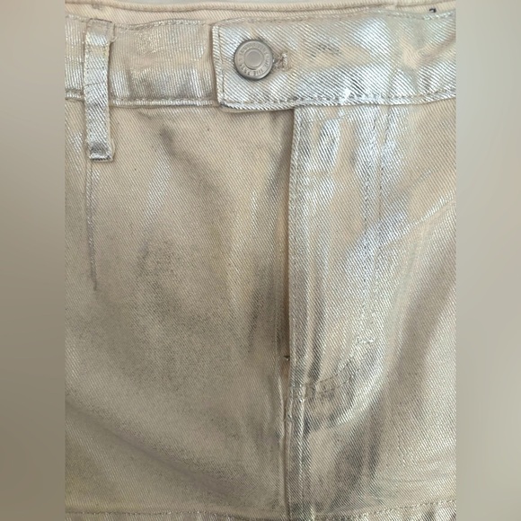 NEW FREE PEOPLE - Galivanting Metallic Denim Skort - Picture 11 of 13